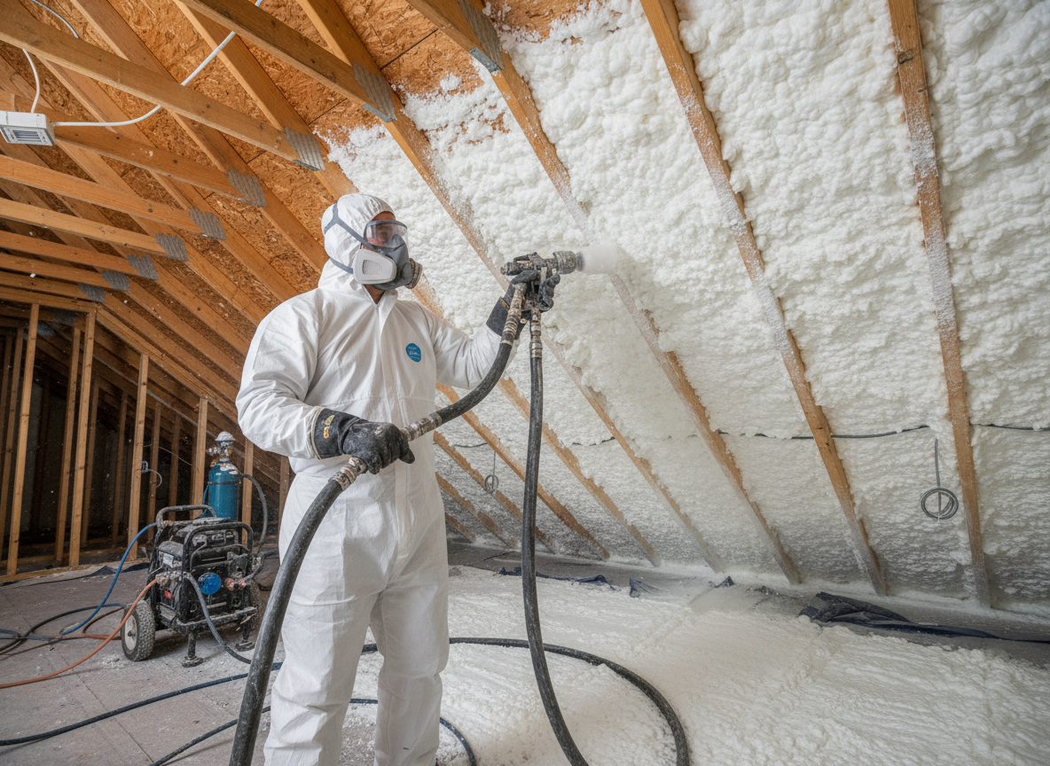 Spray foam insulation installation in Arizona home